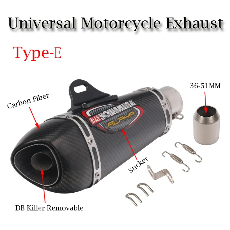 Синий Универсальный мотоцикл Yoshimura выхлопная труба Escape модифицированный углеродный глушитель дБ убийца глушитель для Ninja 400 GSXR600 K6 KTM R15 - Цвет: Синий
