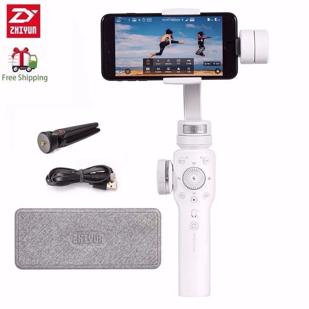 Zhiyun Smooth 4 3 осевой стабилизатор телефон экшн Камера портативный монопод с шарнирным замком для iPhone samsung S8 Galaxy S9 плюс мобильный смартфон