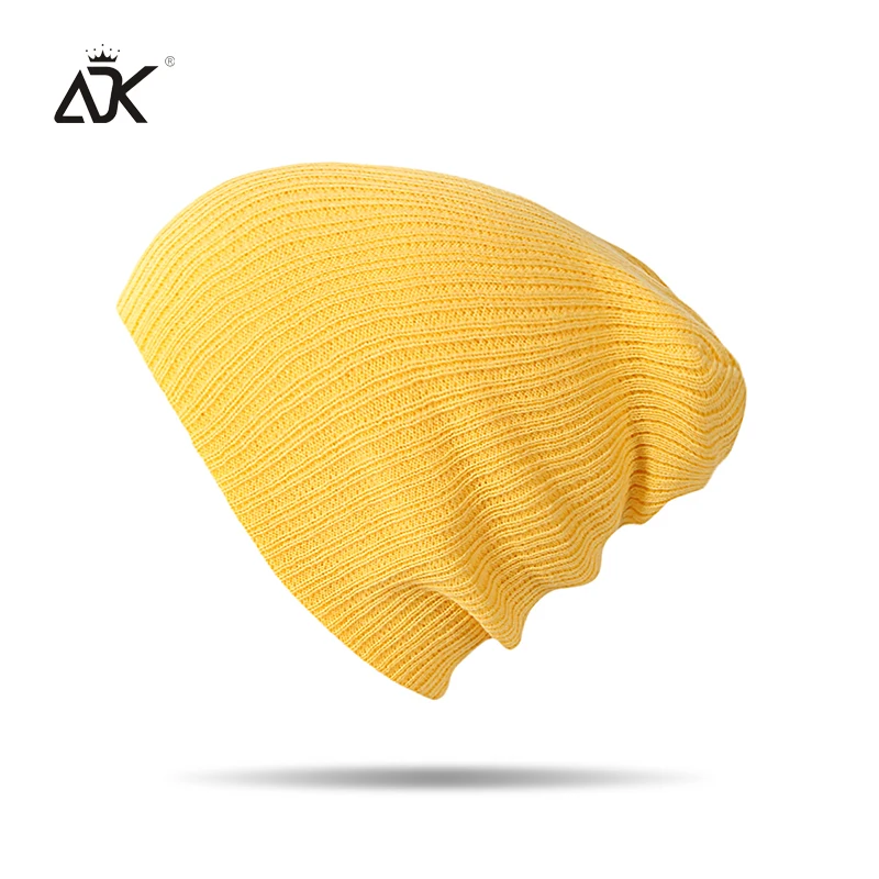 

Autumn Winter Beanie Men Women Hats Beanies Solid Color Warm Stocking Hat For Ladies Striped Knitted Hat