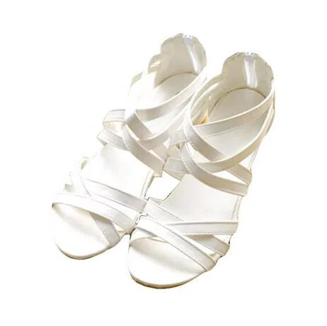 HEE GRAND/сандалии-гладиаторы, Летний стиль, новая обувь на плоской подошве, Женская Повседневная пикантная обувь без шнуровки, женская обувь, Размеры 35-39, XWZ1858 - Цвет: white