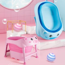 Модная свинка для детей, банное ведро, Большая складная детская ванна, складная душевая кабина Ванна, мультяшная безопасность, складные Нескользящие ванны