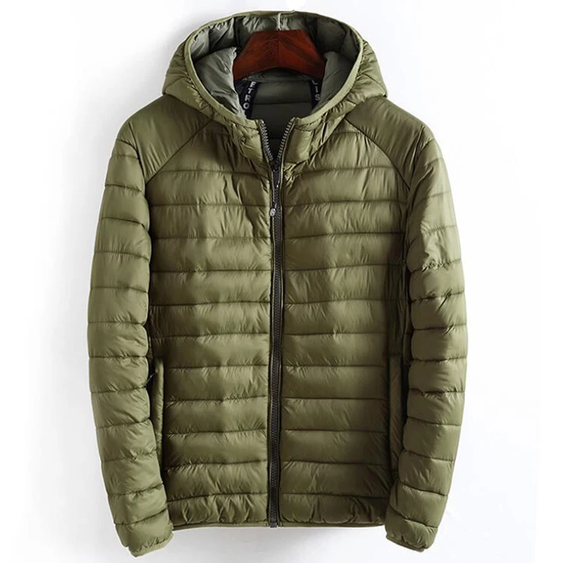 

Winter Jacket Men Hooded Casual Simple Lightweight Warm Cotton Padded Basics Jackets Mens Outwear Windbreaker Coats New Clothes