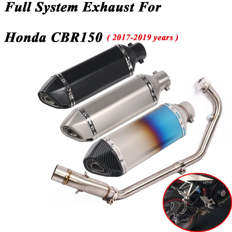 

Slip On For Honda CBR150 CB150R 2017 2018 2019 Motorcycle Akrapovic Exhaust Escape Muffler Modified Front Link Pipe DB Killer