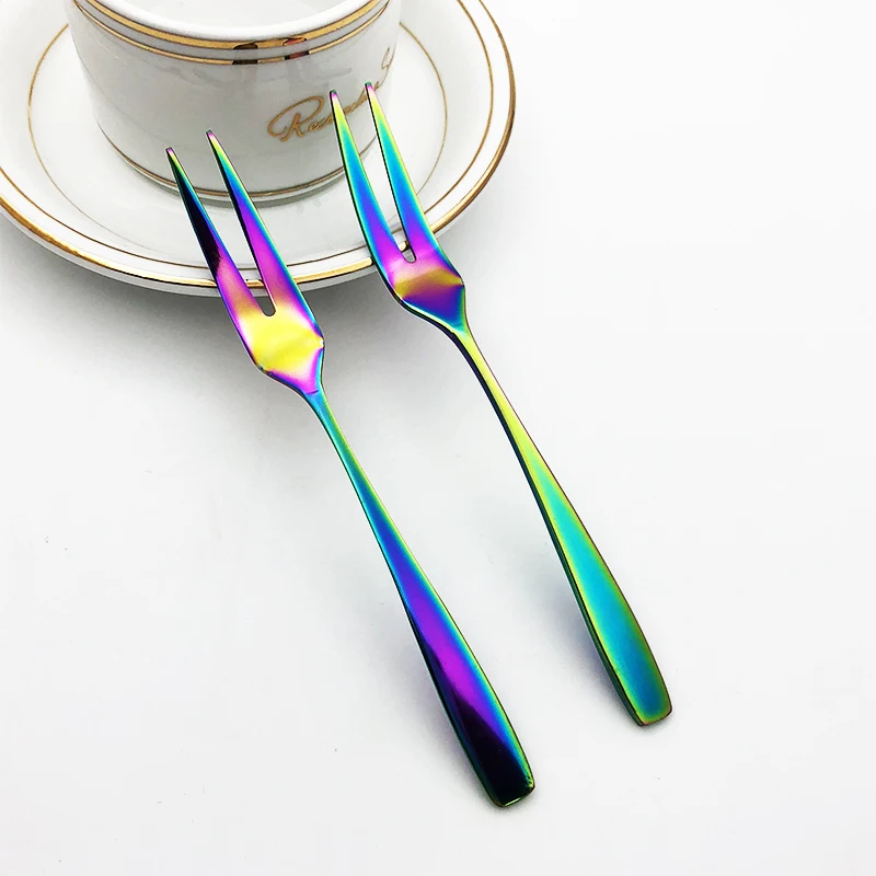 

Fruit Forks Snail Salad Dessert Forks Stainless Steel Rainbow Cake Fork Flatware Dinner Xmas Cutlery set Kitchen Accessories