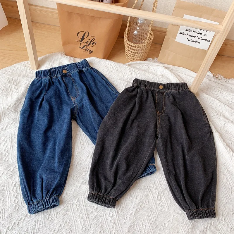 

Boys Girls Jeans Baby Kids Jeans for Children Boy Girl Trousers Kids Loose Pants Toddler Soft Pants Cotton Bottoms 2019 Autumn