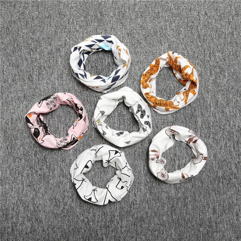 

2019 New Fashion Cute Cartoon Print Baby Scarf Children Cotton Scarf Collar Autumn Winter Boys Girls Infant Child Kids Scarf