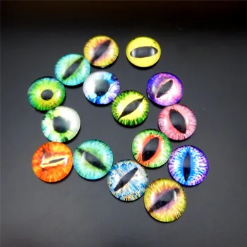 

GraceAngie 12mm 30pcs Mixed Style Dragon Eyes Round time gem cover Glass Cabochon Dome Jewelry Finding Cameo Pendant Settings