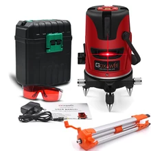 GOXAWEE Laser Level 5 Lines 6 Points 360 Degree Rotary Cross Line Self-Levelling Measuring Laser Construction Tools With Tripod