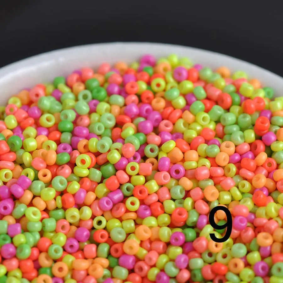 16g 1000pcs 2mm Mix Neon Color Opaque Round Loose Spacer Beads Cezch