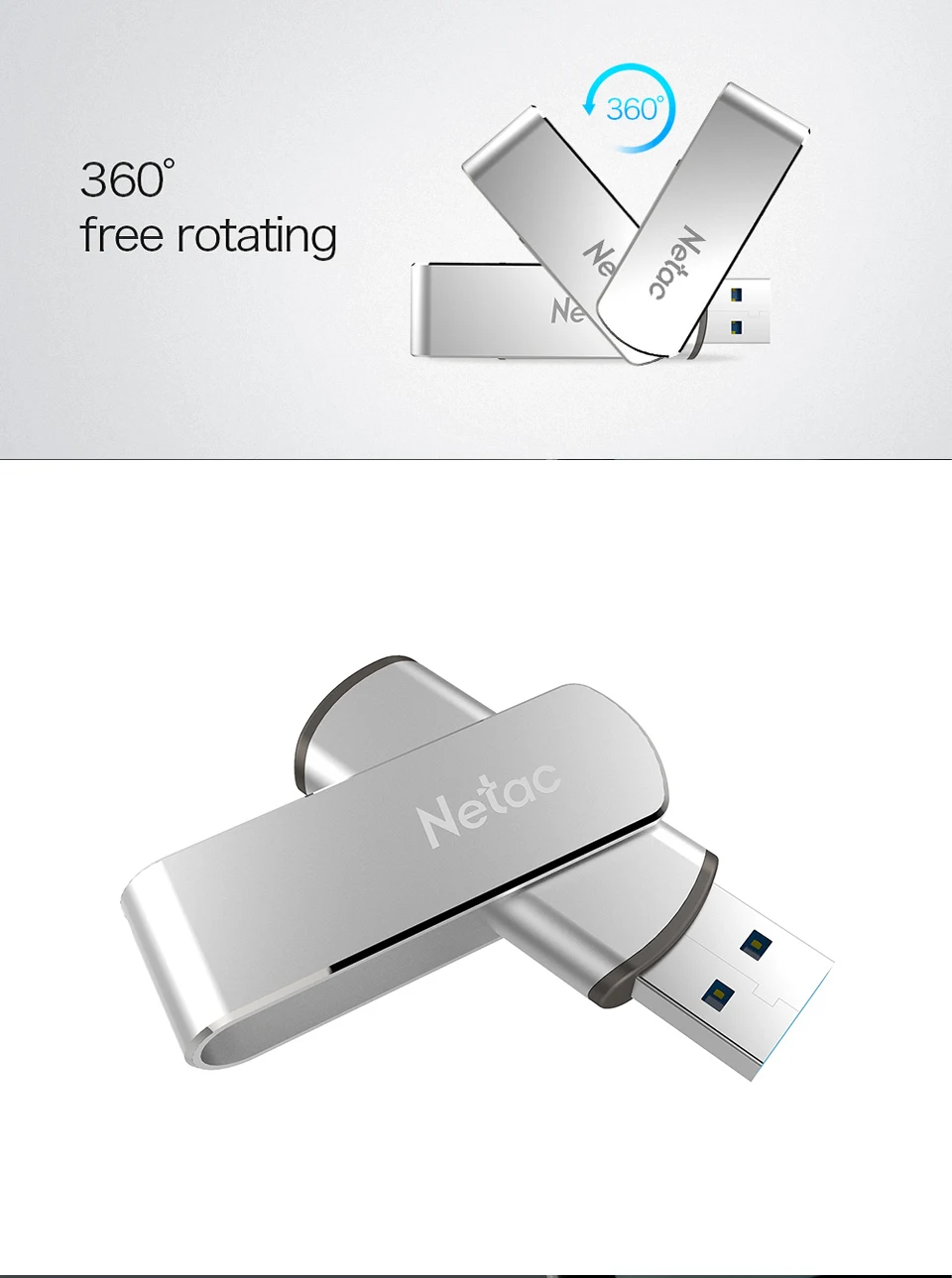 Netac U388 USB флеш-накопитель 16 Гб/32 ГБ/64 Гб/128 ГБ USB3.0 карта памяти высокоскоростной флеш-накопитель металлическое устройство хранения