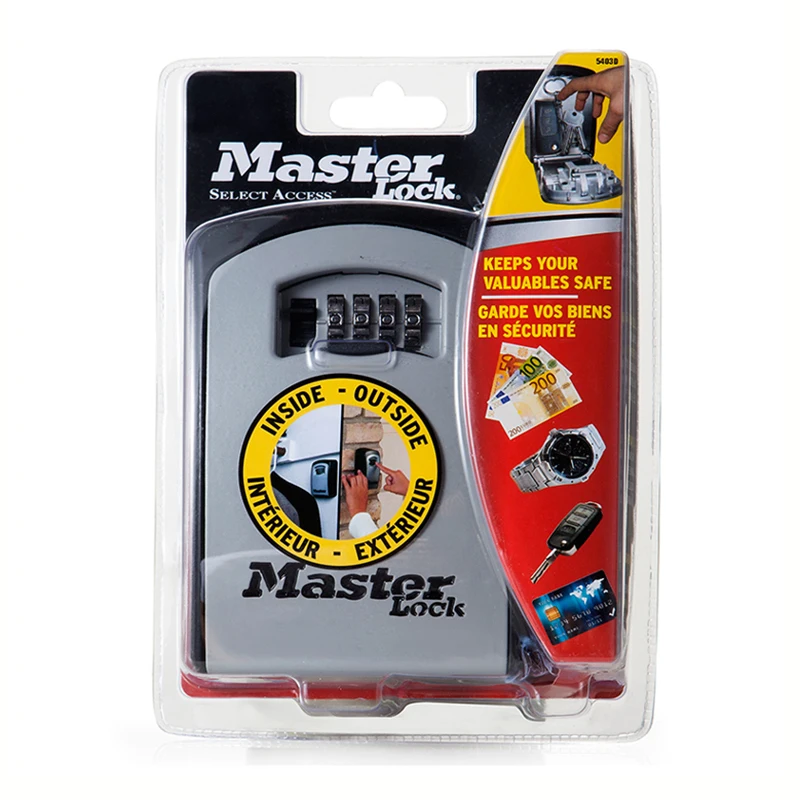 Caixa de Montagem na Parede Fechadura da Garagem Liga de Metal Fábrica ao ar Caixa de Armazenamento Cofres de Segurança Master Lock Chave Cofre Combinação Senha Livre Chaves 4 na parede combinação senha fechadura da garagem