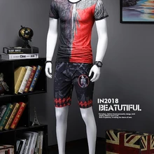 Модный костюм из 2 предметов в тайском стиле г., хлопковый спортивный костюм с короткими рукавами для отдыха тонкий летний s984