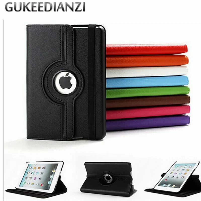 

360 Rotate PU Leather Case for Apple iPad 5 6 Air 1 2/2018 2017 9.7 Model A1474 A1475 A1476 9.7 inch Stand Folded Tablet Cover
