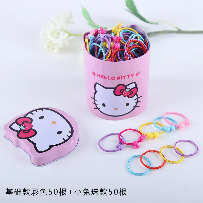 1 коробка, резинка для волос hello kitty, для маленьких девочек, для детей, резинка для волос, резинка для волос, аксессуары для детей, резинка для волос, держатель для конского хвоста - Цвет: G