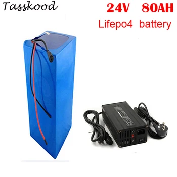 

deep cycle power lifepo4 24v 80AH lithium ion battery pack for solar system/RV/yacht/golf carts storage and car +5A charger