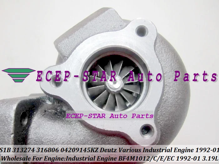 S1B 313274 316806 4198470KZ 4198477KZ Turbo Turbocharger For Deutz Various Industrial Engine 1992-01 BF4M1012 CEEC 3.19L (2)