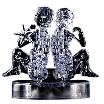 

3D Twelve Constellation Crystal Puzzle Diy Building Bl ocks Educational Toys Self-Loading Lights Gemini Bl ocks