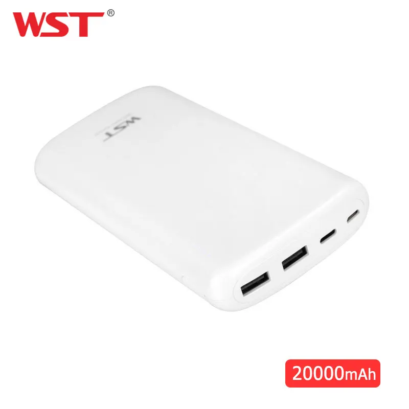 WST-Banco de energía Original, 20000mAh, Dual USB, paquete de baterías externas de alta capacidad para iPhone y Android, batería portátil AliExpress