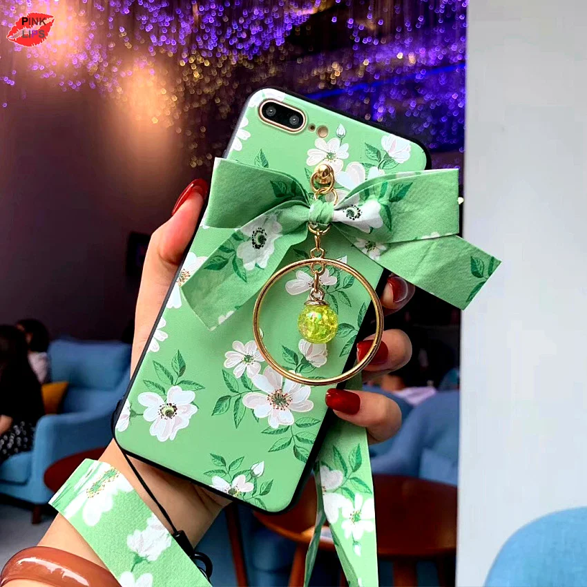 Чехол для iPhone Xs Max/XR/X/7/8/6/6S Plus с изображением цветов и розовых губ на 360 градусов