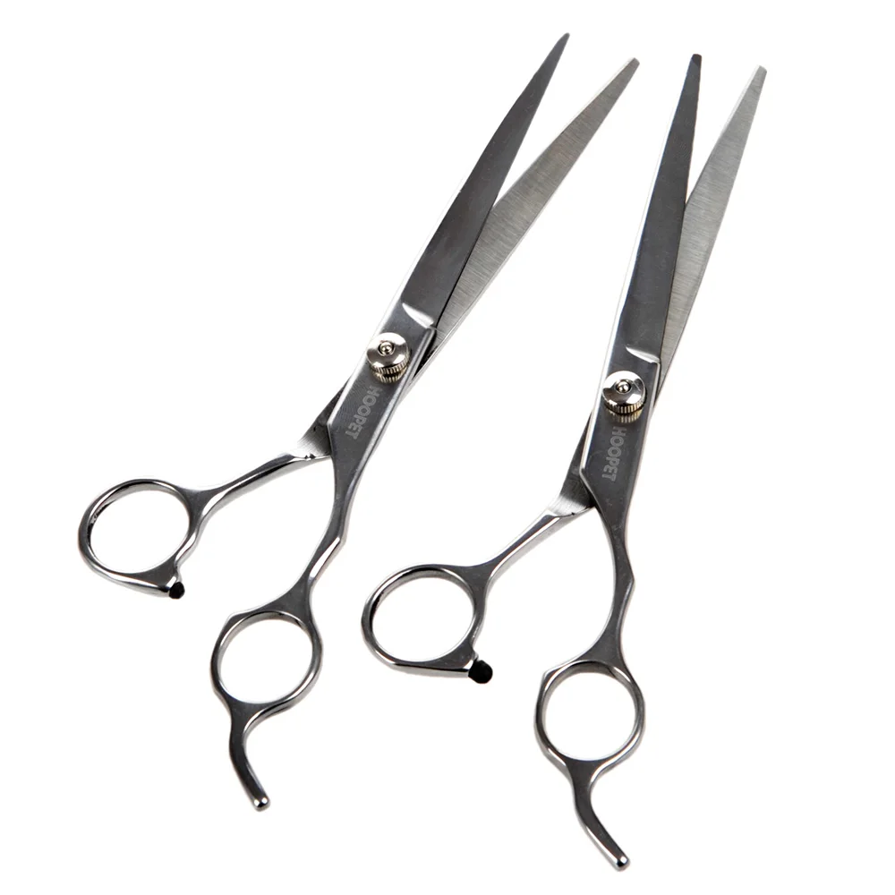 HOOPET Professional Dog Cat Grooming Scissors Suit Cutting Curved Thinning Shears Sets Pet Accessory HOOPET Professional Dog Cat Grooming Scissors Suit Cutting Curved Thinning Shears Sets Pet Accessory