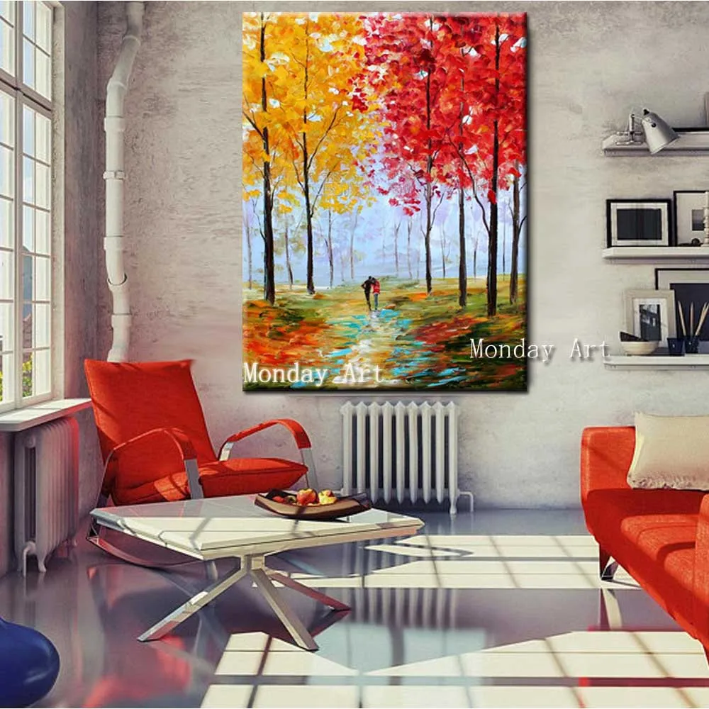 Hand-Painted-Abstract-Color-Forest-Autumn-Scenery-Oil-Painting-Abstract-Wall-Picture-Living-Room-Home-Wall (3)