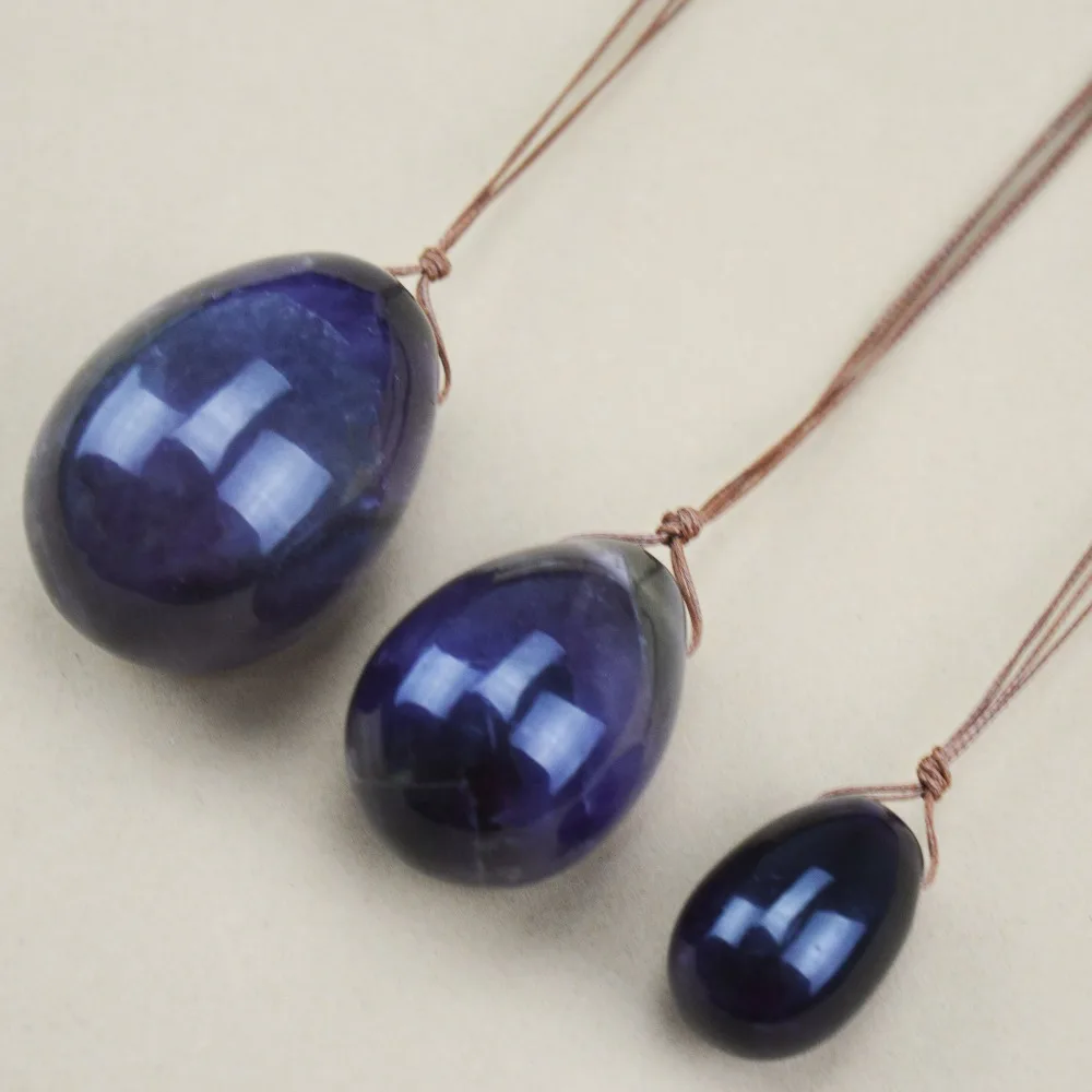 1 Set natural Amethyst drilled egg for kegel exercise pelvic floor muscles vaginal exercise yoni egg ben wa ball 1 Set natural Amethyst drilled egg for kegel exercise pelvic floor muscles vaginal exercise yoni egg ben wa ball