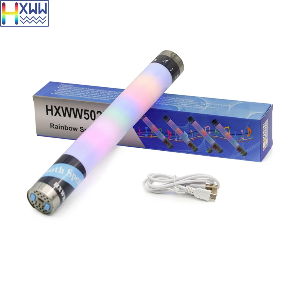 HXWW домашний аудио мини портативный громкоговоритель светящийся LED свет Радуга