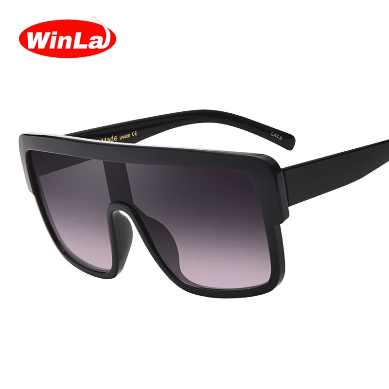 Winla классические женские Солнцезащитные очки женские негабаритные модные брендовые дизайнерские градиентные линзы квадратные плоские стильные очки UV400 WL1075