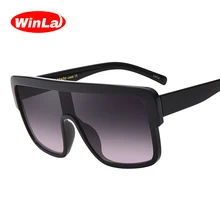 Winla классические женские Солнцезащитные очки женские негабаритные модные брендовые дизайнерские градиентные линзы квадратные плоские стильные очки UV400 WL1075