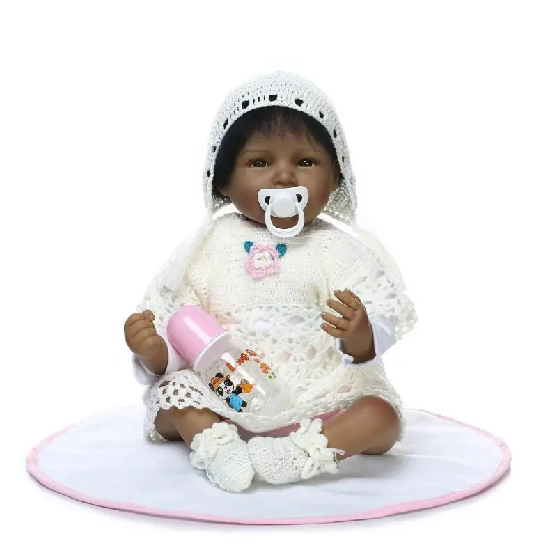 Real Looking Silicone Reborn Dolls Black Doll New Year ...