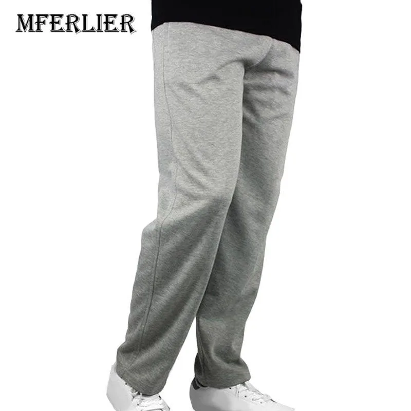 MFERLIER, мужские брюки на осень и весну, 5XL, 6XL, 7XL, плюс размер, вес 140 кг, большие размеры, мужские брюки, 5 цветов - Цвет: Серый