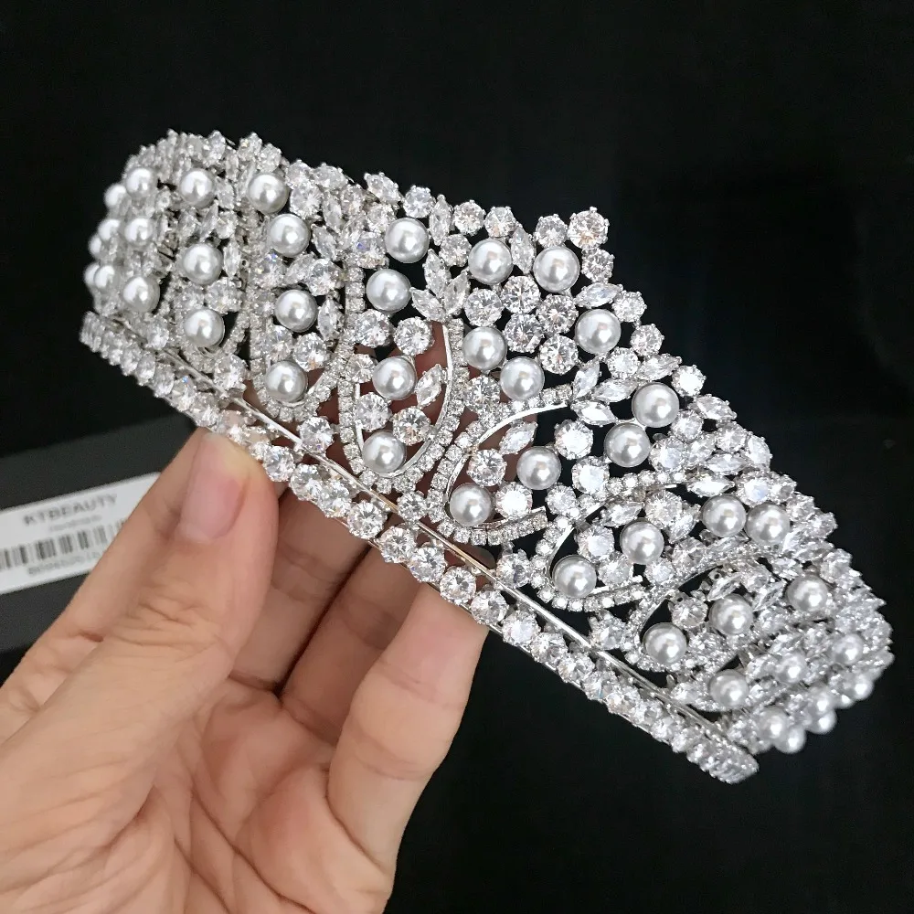 

New Luxury A+Zircon Crown Tiara Silver/Gold Bigger Crown Rhinestones Royal Queen Princess Pageant Party Crown Bridesmaids