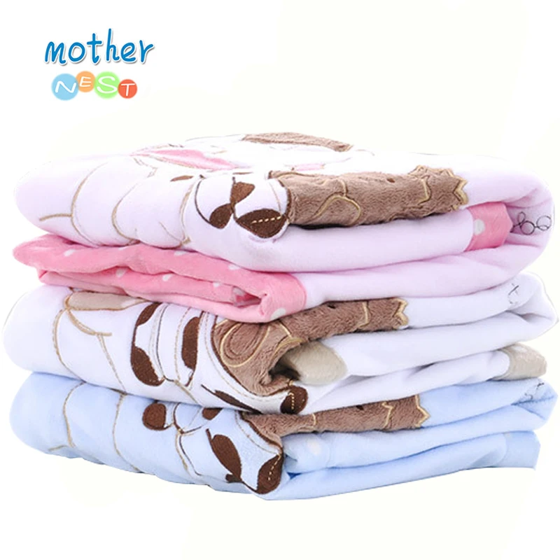 2018 Soft Fleece Baby Blanket Winter Cartoon Pattern Newborn Swaddle Wrap Blanket & Swaddling Baby Bedding (4)