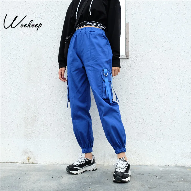high waist cargo pants with belts