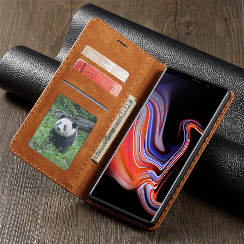 جلدية فاخرة Note9 حقيبة لهاتف سامسونج غالاكسي ملاحظة 9 المغناطيسي محفظة فليب حامل بطاقة حامل حقيبة كتب 360 غطاء للحماية Carcasa