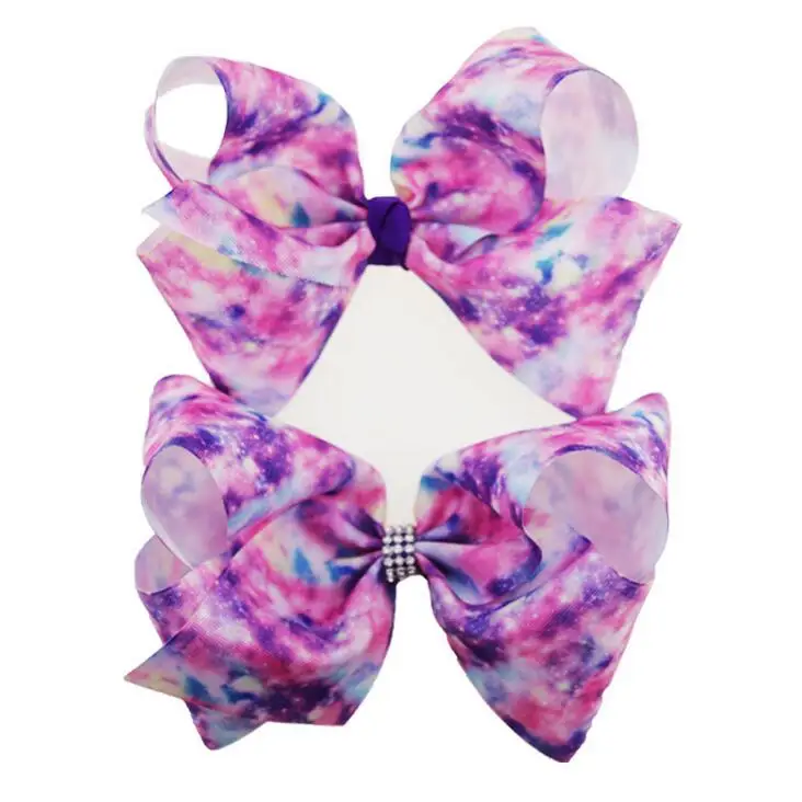 starry sky printed grosgrain ribbon bow