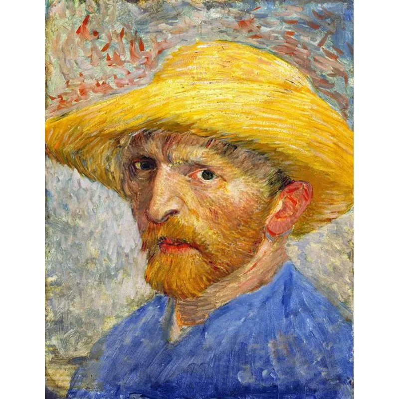 

Hand Painted Autoritratto con cappello di paglia oil painting Vincent van Gogh For Living Room Hotel