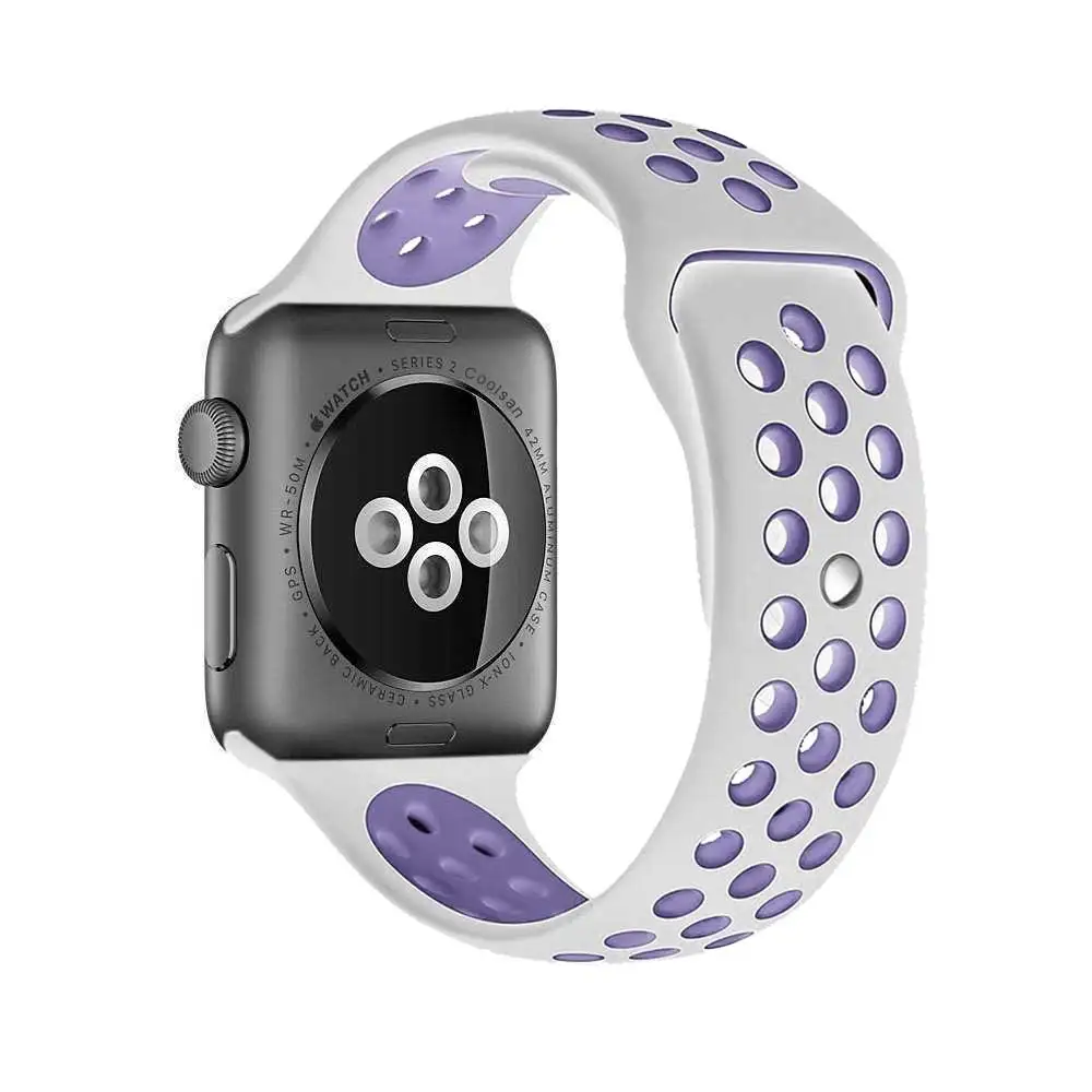 Силиконовый ремешок для Nike apple watch series 4/3/2/1, 42 мм, 38 мм, версия: светящийся браслет силиконовый браслет адаптер наручных часов iwatch, 40/44 мм наручных часов Apple watch, версии