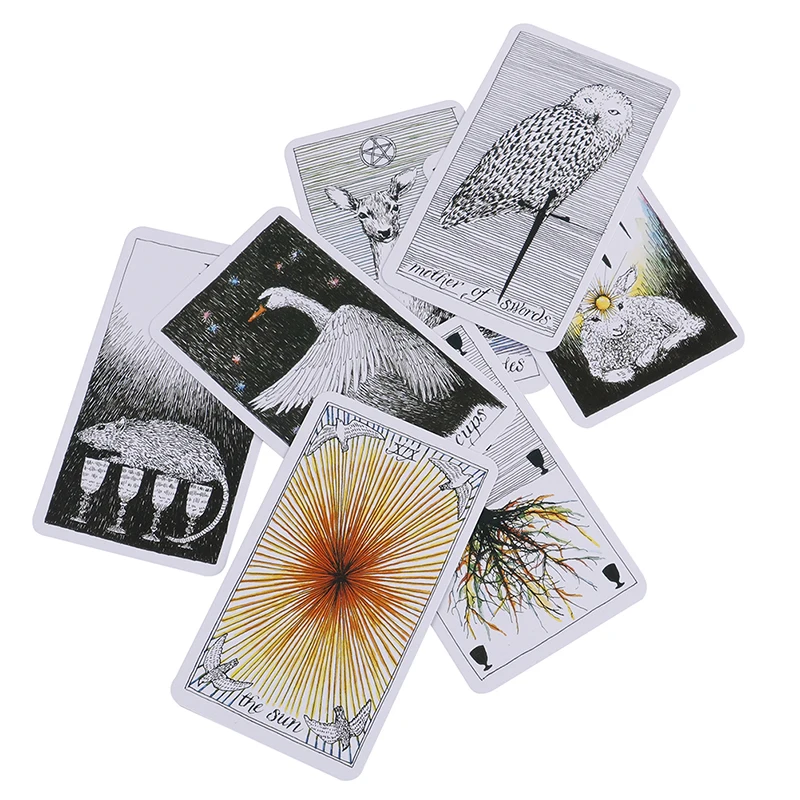 78Pcs/set Wild Unknown Tarot Deck Rider Oracle Cards Deck 78 Cards, Mysterious Animal Totem Tarot Cards Guidance - Board Game