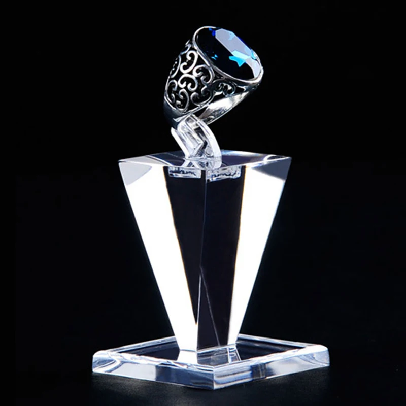 Acrylic Ring Display Stand Holder Jewelry Storage Rack Store Showcase Hard Organzer | Украшения и аксессуары