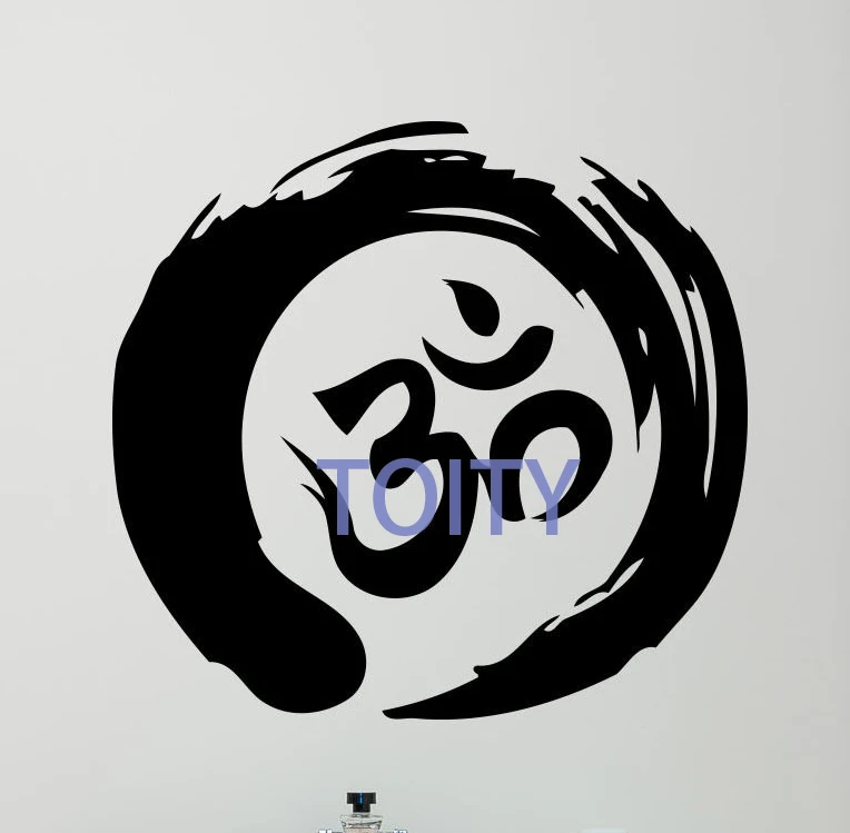 28 дизайнов Энсо дерево дзен круг настенные стикеры буддизм Йога Восточная медитация Релаксация Ом виниловая наклейка азиатское искусство Декор - Цвет: H57cm x W60cm