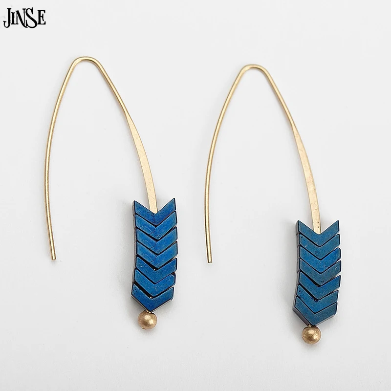 

JINSE Women New Creative Texture Arrows Pendant Earrings High Grade Plating Alloy Earrings Retro Female Gift Jewelery JHX174