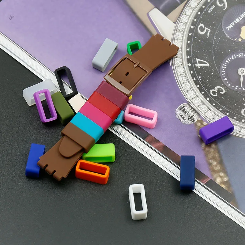 4 шт. мужские силиконовые часы с безелем аксессуары для swatch женский резиновый