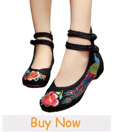 Veowalk/повседневные ботинки средней высоты ручной работы в винтажном стиле «Старый Пекин» с хлопковой вышивкой; женские парусиновые туфли-лодочки на платформе и каблуке; Mujer