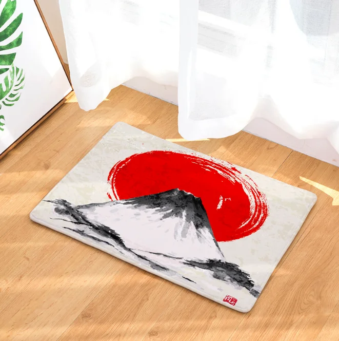 Japan Fuji Mountain Lucky Cat Doormat Bath Kitchen Carpet Decorative Anti-Slip Mat Room Car Floor Bar Rugs Door Home Decor Gift | Дом и сад