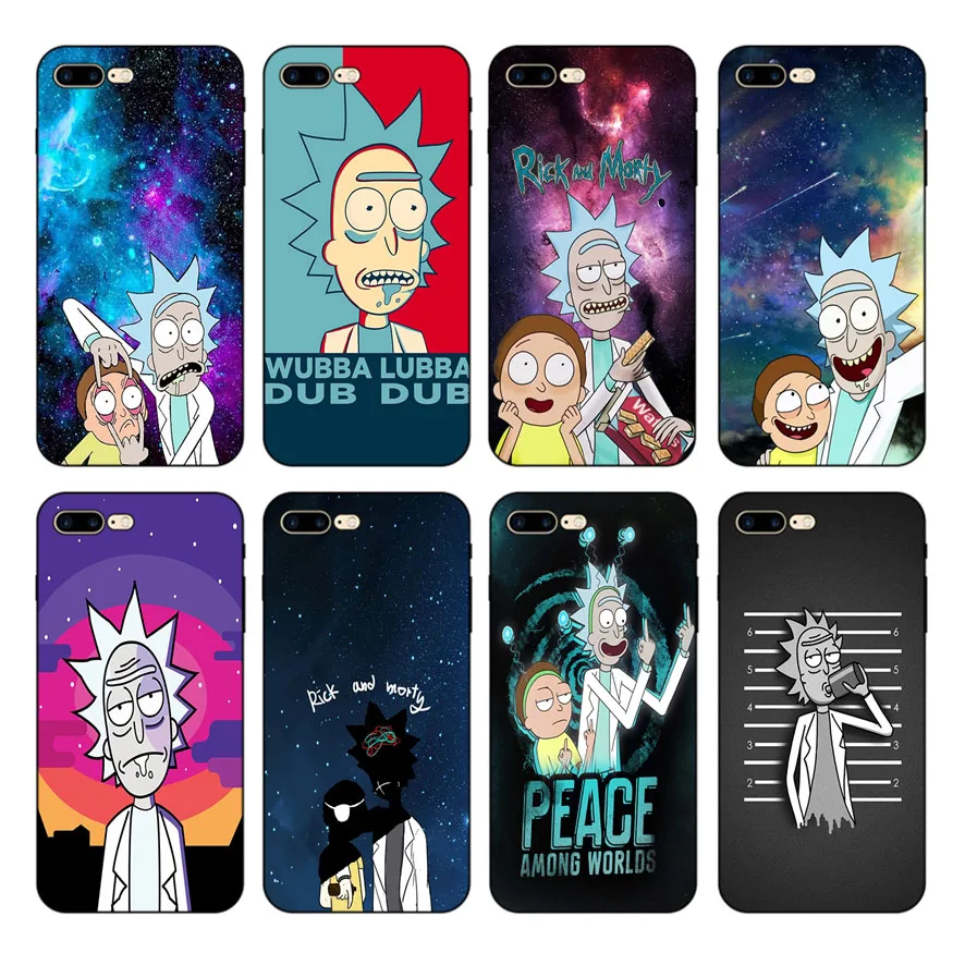 

HOUSTMUST Funny Rick And Morty Phone Case cover Shell For iPhone 7 7plus 8 8plus X XS XR max 5 5s 6 6S 6plus phone case