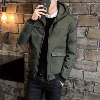 

AreMoMuWha Big Pocket Tooling Hooded Cotton Suit Winter New Short Down Cotton Clothes Jacket Men's Thickening Handsome Trend