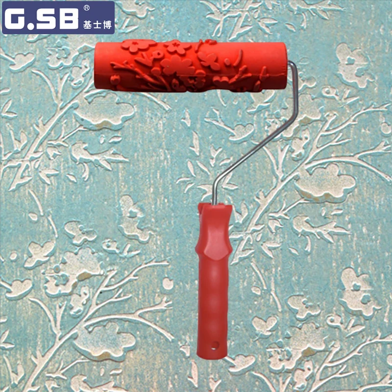 

Free Shipping Rubber roller 7"inch paint rubber roller for wall decoration rubber model Reliefs paint roller NO.145 Paint tool
