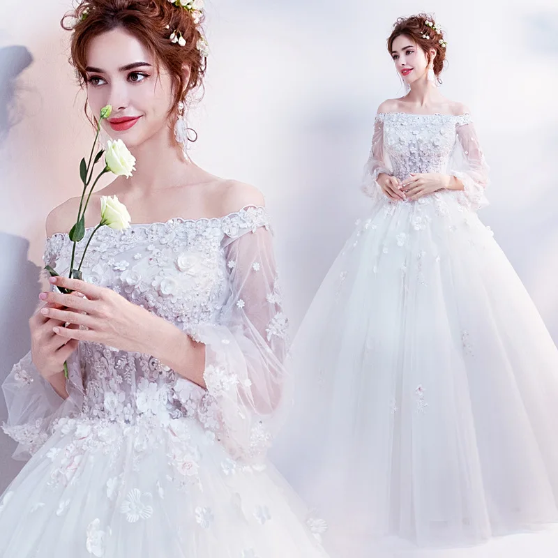 Ксения queen кружевной вырез лодочкой бальное платье винтажные свадебные платья