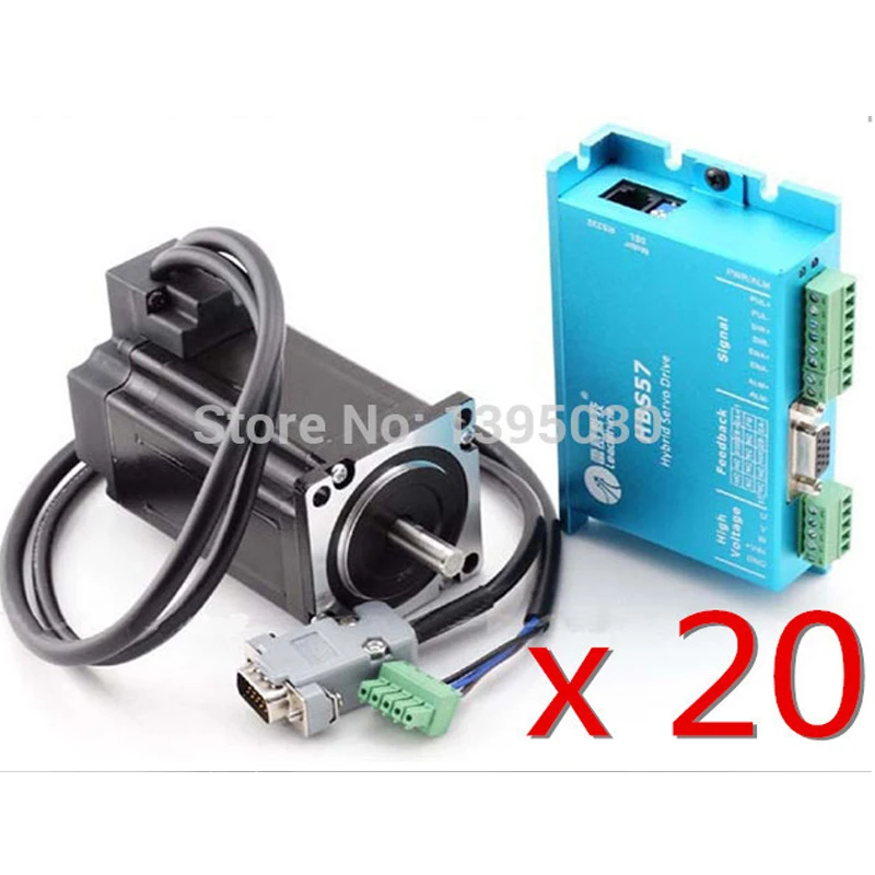 

20Sets/Lot  300W HBS57 Professional Closed Loop 3-phase Hybrid Servo Drive Kit Drive + 573S20-EC-1000 Motor